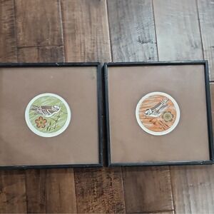 Lot of 2 Ernest Guerrero Lithograph Print bird flower signed number 8/500 10/500